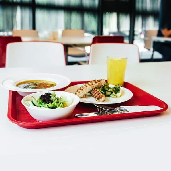 12 x 16 Red Rectangular Plastic Restaurant Serving Trays, NSF-Certified,  Fast Food Tray, 12/Pack