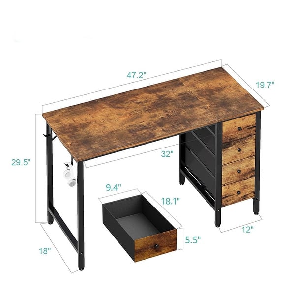 47 inch Computer Desk with 4 Drawers - Bed Bath & Beyond - 40166086