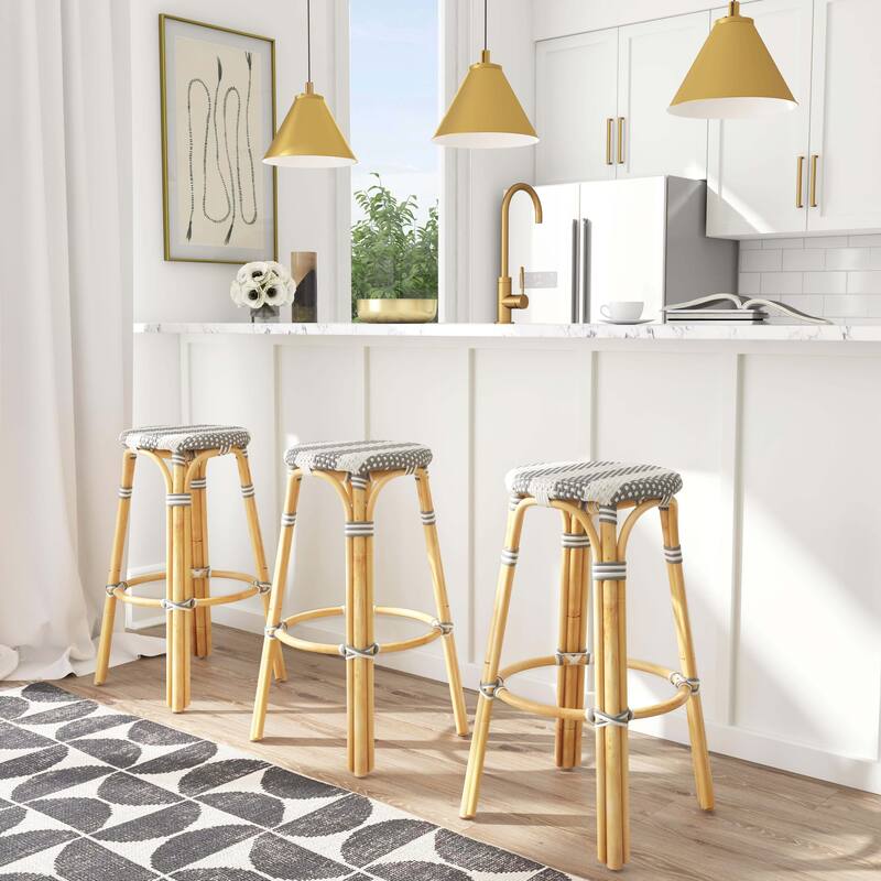 Tobias Rattan Round Bar Stool