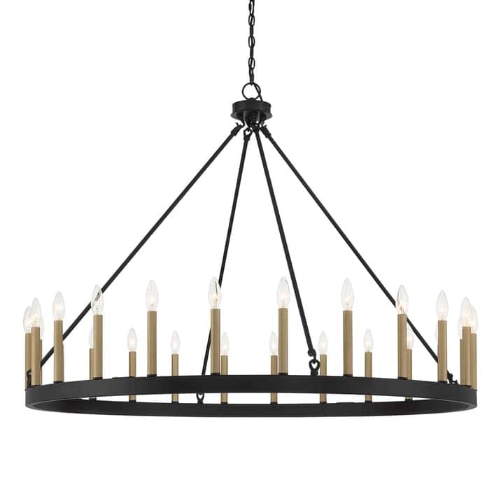 Acroma 24 Light Modern Farmhouse Wagon Wheel Chandelier-UL Certified - N/A