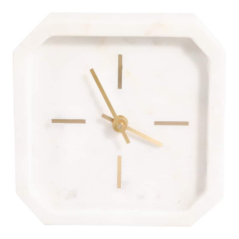 Modern Glam Marble & Stone Clock for Home Decor