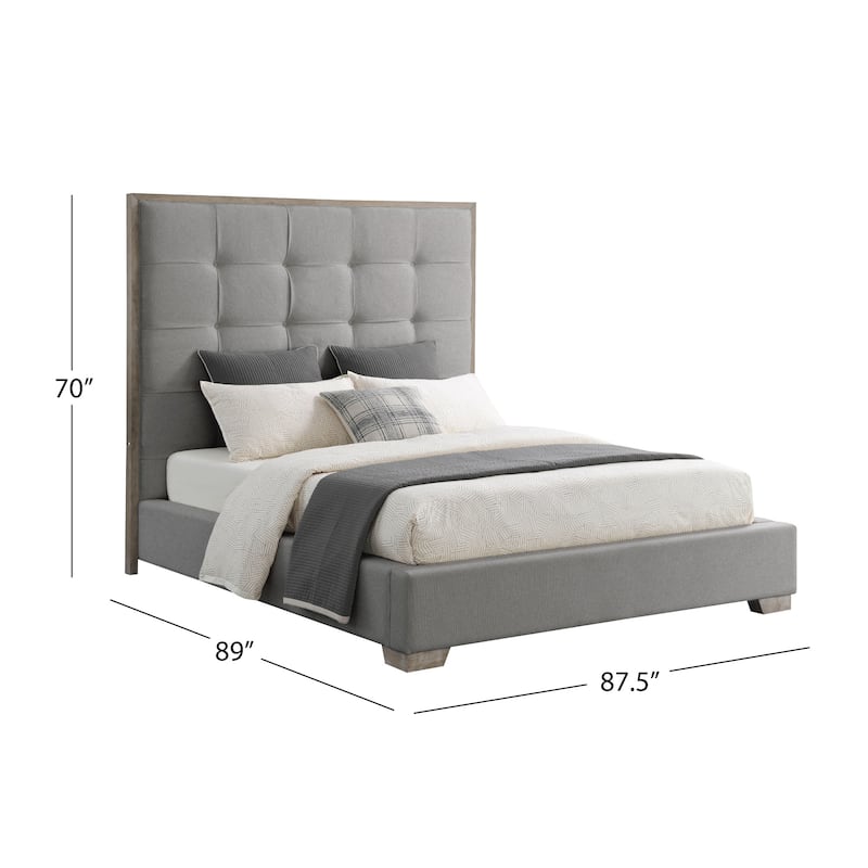 Abbyson Cape Cod Stain-Resistant Fabric Upholstered Bed