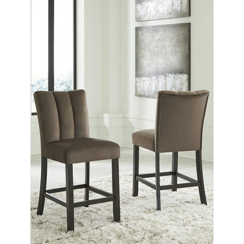 Signature Design by Ashley Zendalia Brown Counter Height Bar Stool (Set of 2) - 19" W x 23" D x 40" H - Brown