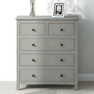 Rectangle A Resser Classic Style 5-Drawer Rectangle Dresser, Modern Storage Organizer ...