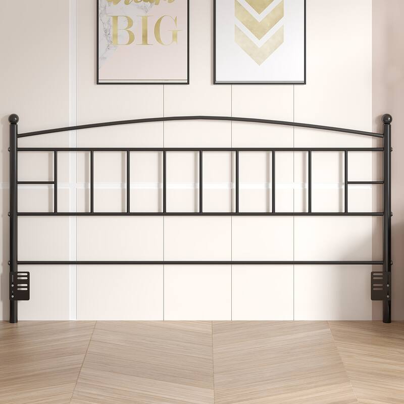 Javlergo Full/Queen/King Size Victorian Style Black Metal Headboard Heavy Duty Steel Curved Headboard Only for Bedroom