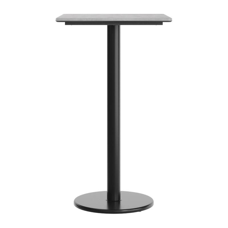 Commercial HPL Tabletop with Bar Height Round Base - 29.75"W x 23.75"D x 42"H