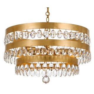 Perla 5 Light Antique Gold Chandelier - 22'' W x 14.25'' H