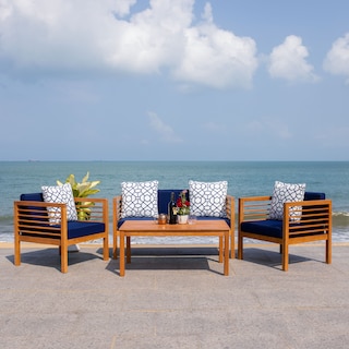 SAFAVIEH Outdoor Living Alda 4-piece Set with Accent Pillows - 51"W x 26"D x 26"H