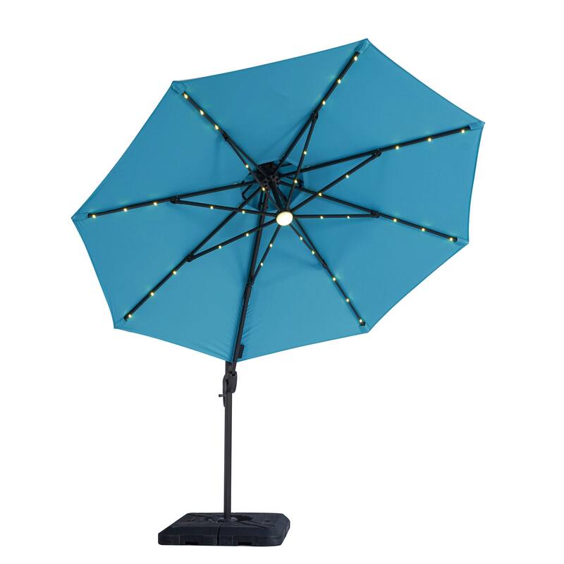 Furniture of America Spring 10-foot LED Steel Cantilever Offset Tilt Roma Umbrella