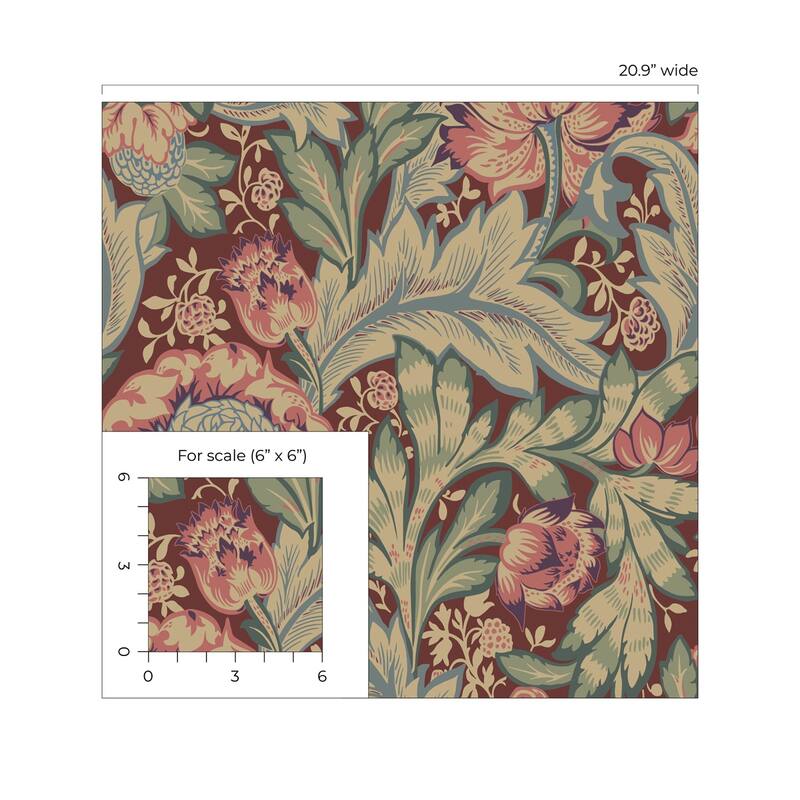 Seabrook Designs Acanthus Garden Nonwoven Unpasted Wallpaper