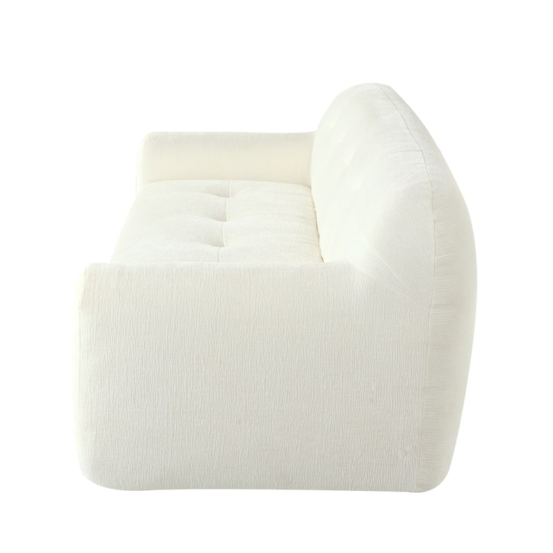 85.8"Wide Chenille Fabric 3-Seater Sofa, Full Sponge Compression Design,With Powder-Free Foam,Pocket Spring For Extra Comfort