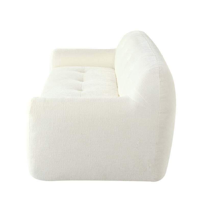 85.8 Inch Chenille 3-Seater Sofa with Powder-Free Foam,Pocket Spring for Extra Comfort