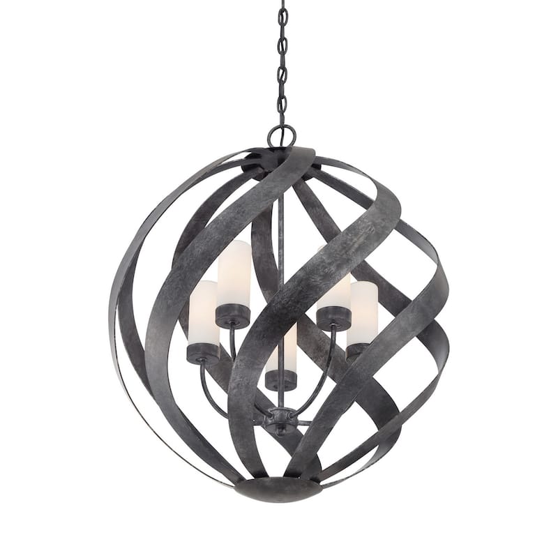 Blacksmith 5-Light Pendant in Old Black Finish