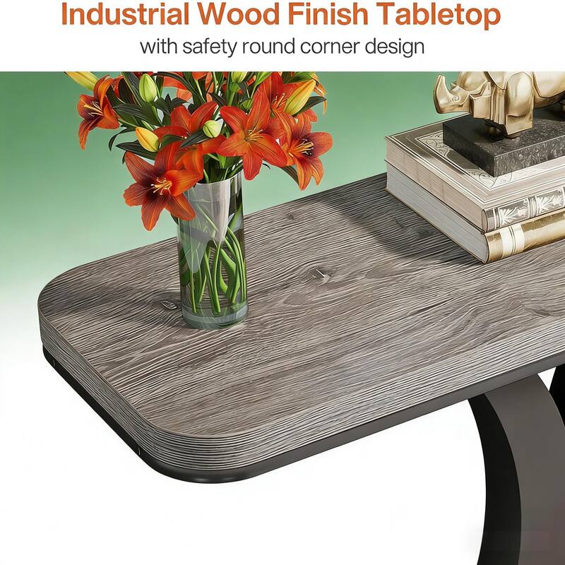 39" Modern Industrial Style Entryway Foyer Console Table
