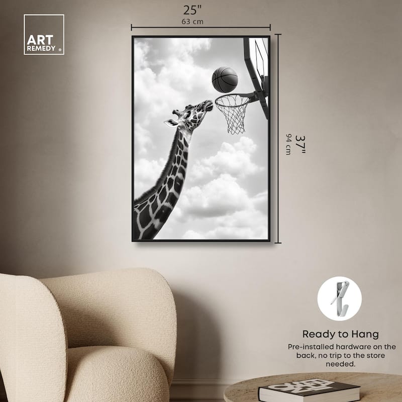 Giraffe Hoops Canvas by Art Remedy