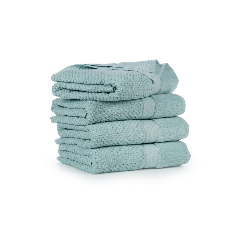 Bath Towel for Bathroom Popcorn Textured 30 X 54 Inch by Ample Decor - 4 Pcs