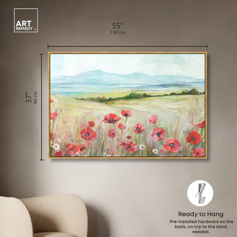 The Poppy Field Canvas by Art Remedy