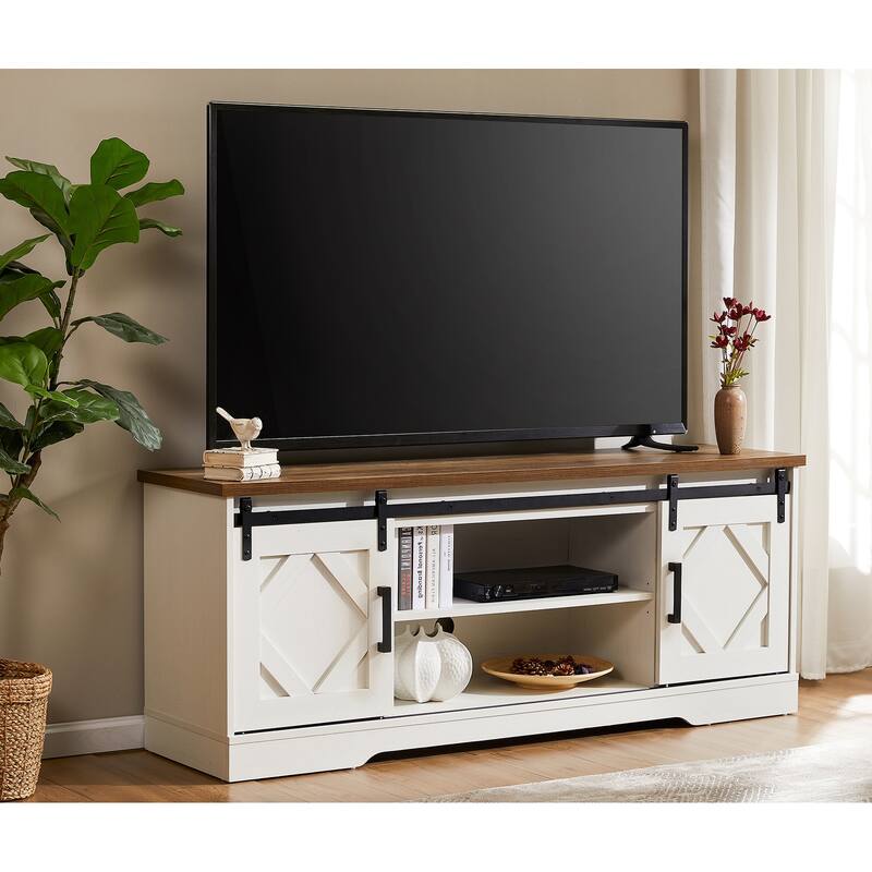 Farmhouse Sliding Barn Door TV Stand