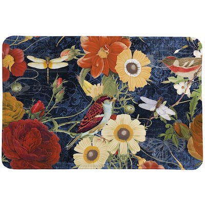 Vintage Floral Memory Foam Rug