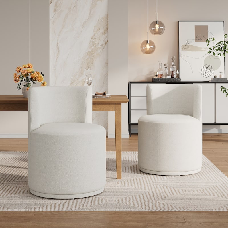 Christopher Knight Home - Thistle Upholstered Swivel Side Chair in Pine Frame with Plush Foam - 2 Piece - Beige