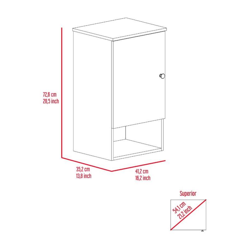 Medicine Cabinet with Soft Close, Single Door, Two Internal Shelves, Light Gray Finish - Easy Assembly