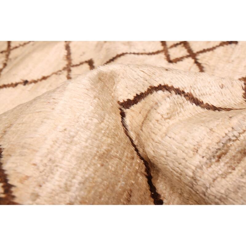 ECARPETGALLERY Hand-knotted Pak Finest Marrakesh Cream Wool Rug - 8'0 x 9'6