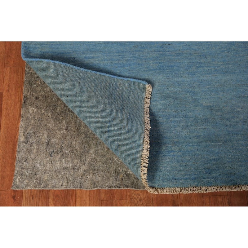 Light Blue Modern Gabbeh Oriental Area Rug Handmade Wool Carpet - 6'10" x 9'9"