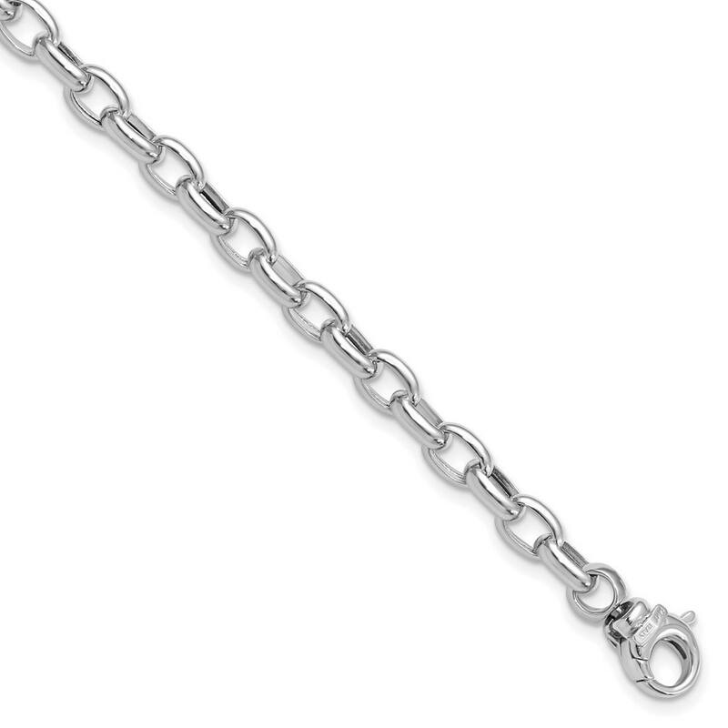 Curata 4.98mm 14k White Gold Hollow Polished Fancy Link Bracelet 7.5 Inch
