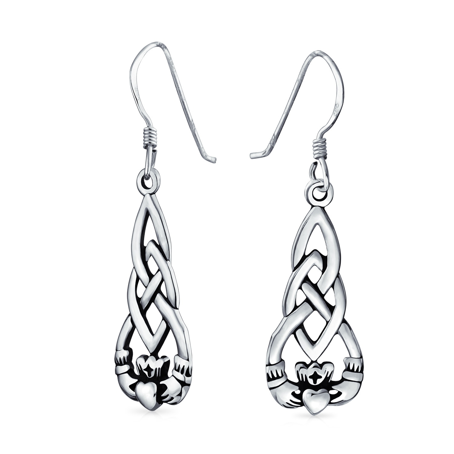 925 Sterling Silver Polished Heart Knot Hoop Earrings 925 Sterling Silver Polished Heart Knot Hoop Earrings