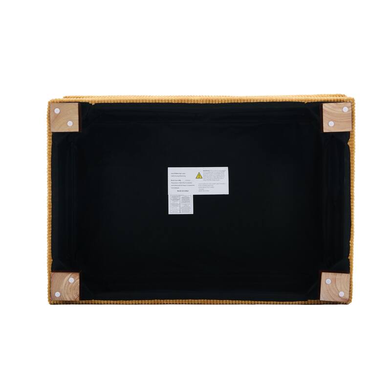 Modern Rectangle Oversized Stripe Corduroy Ottoman