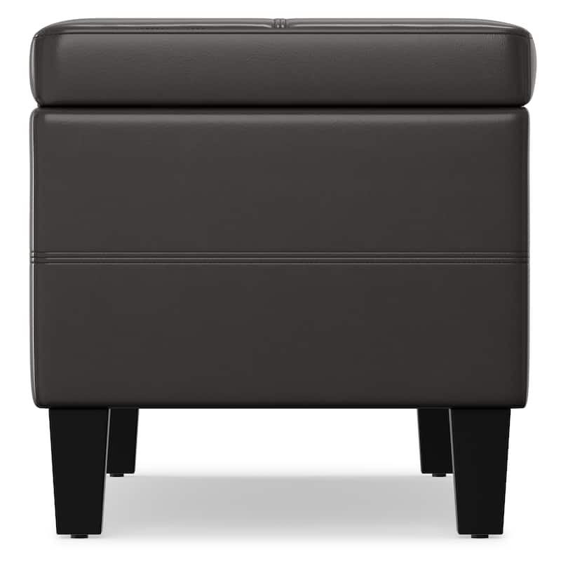 WYNDENHALL Halsey 48 inch Wide Contemporary Rectangle Ottoman Bench in Faux Leather