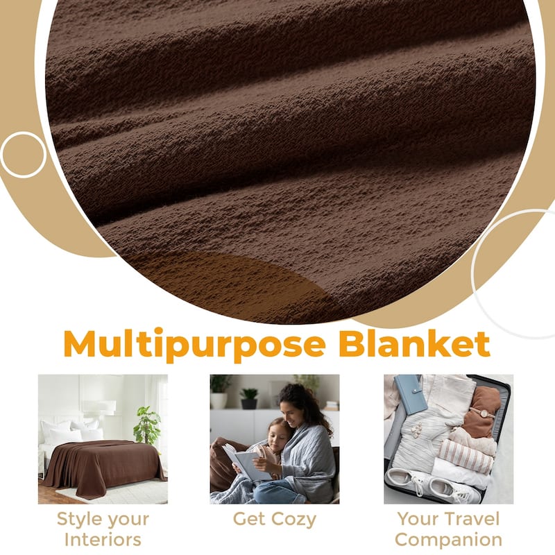 Superior Waffle Weave Honeycomb Knit Soft Cotton Blanket