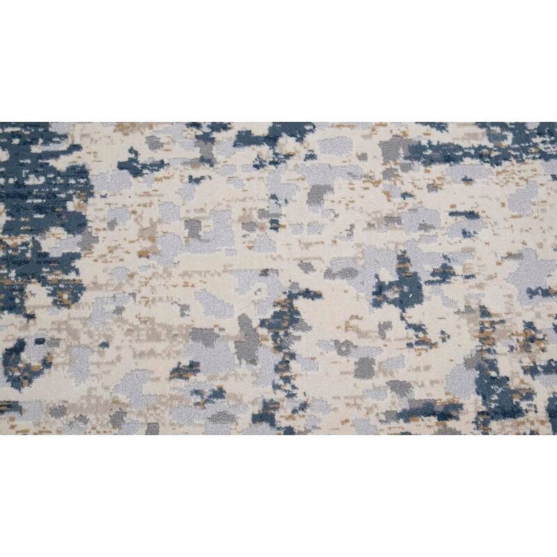 Abstract Marina Blue Beige Rug