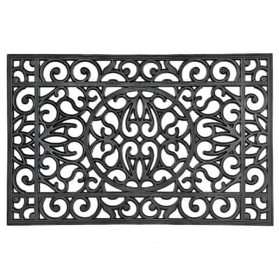 Black Rubber Grill Mat (23 X 36) (Circle) - Big