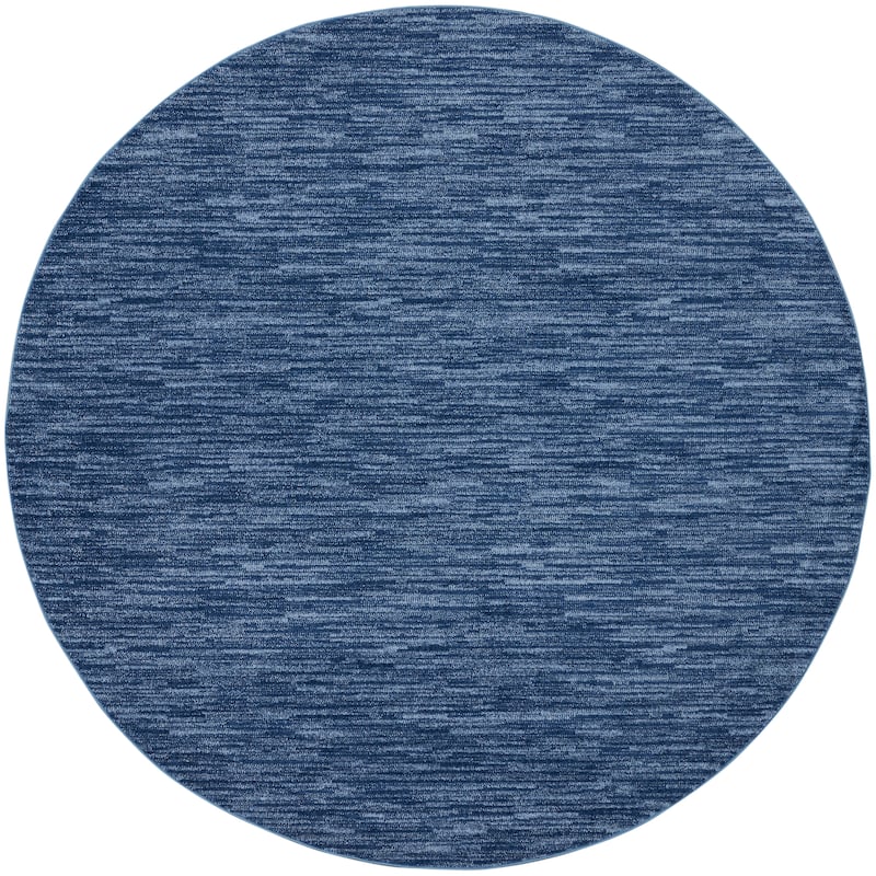 Nourison Essentials Solid Contemporary Indoor/Outdoor Area Rug - 10' Round - Navy