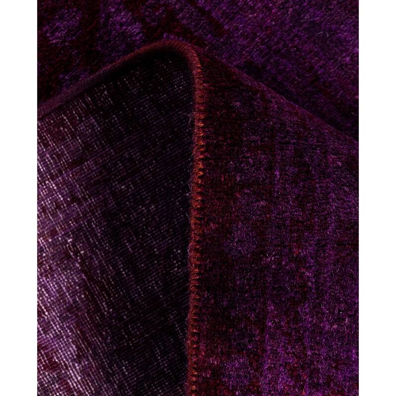 Overdyed One-of-a-Kind Hand-Knotted Area Rug - Purple - 2' 7" x 11' 4"