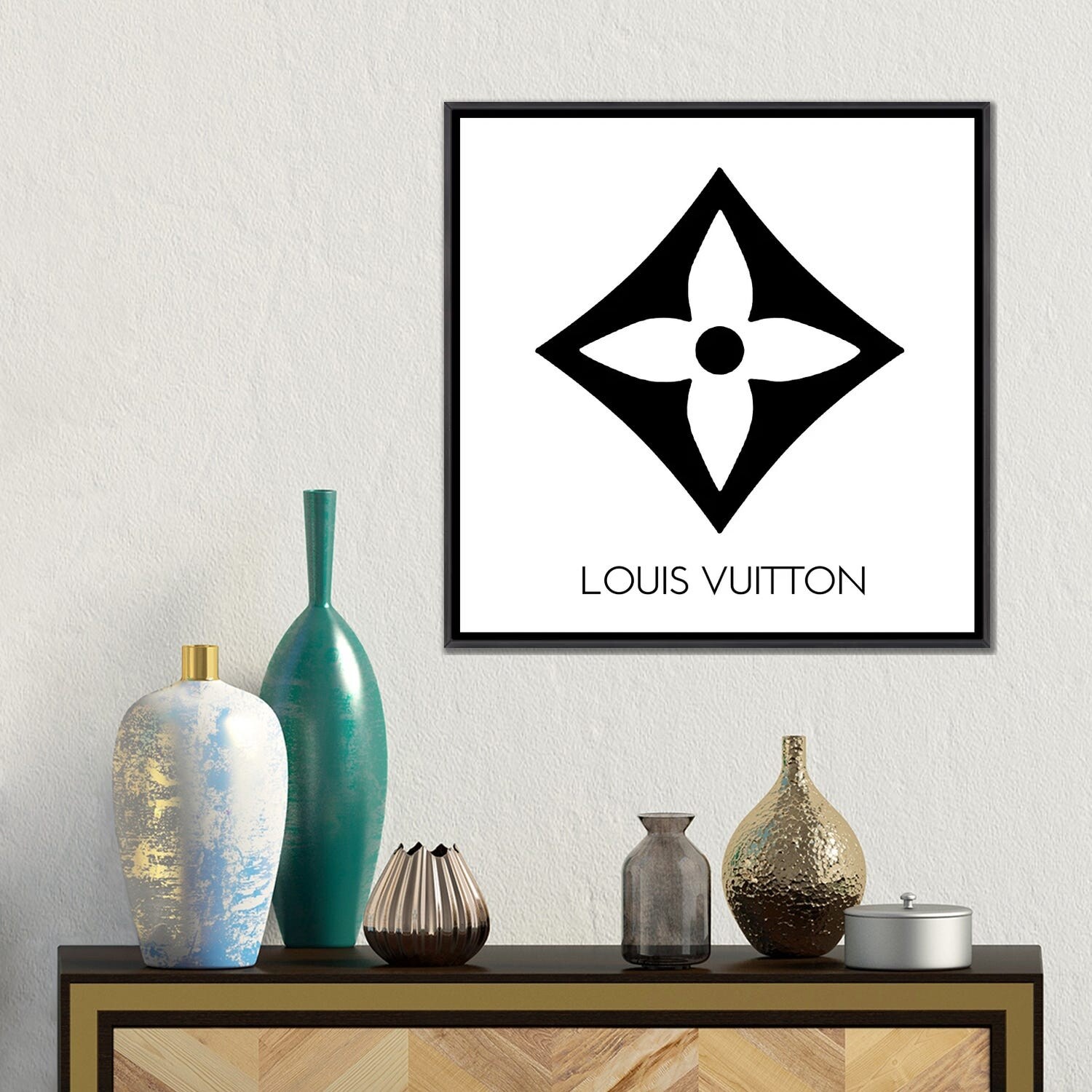 Louis Vuitton Symbol Light White Canvas - Canvas Wall Art