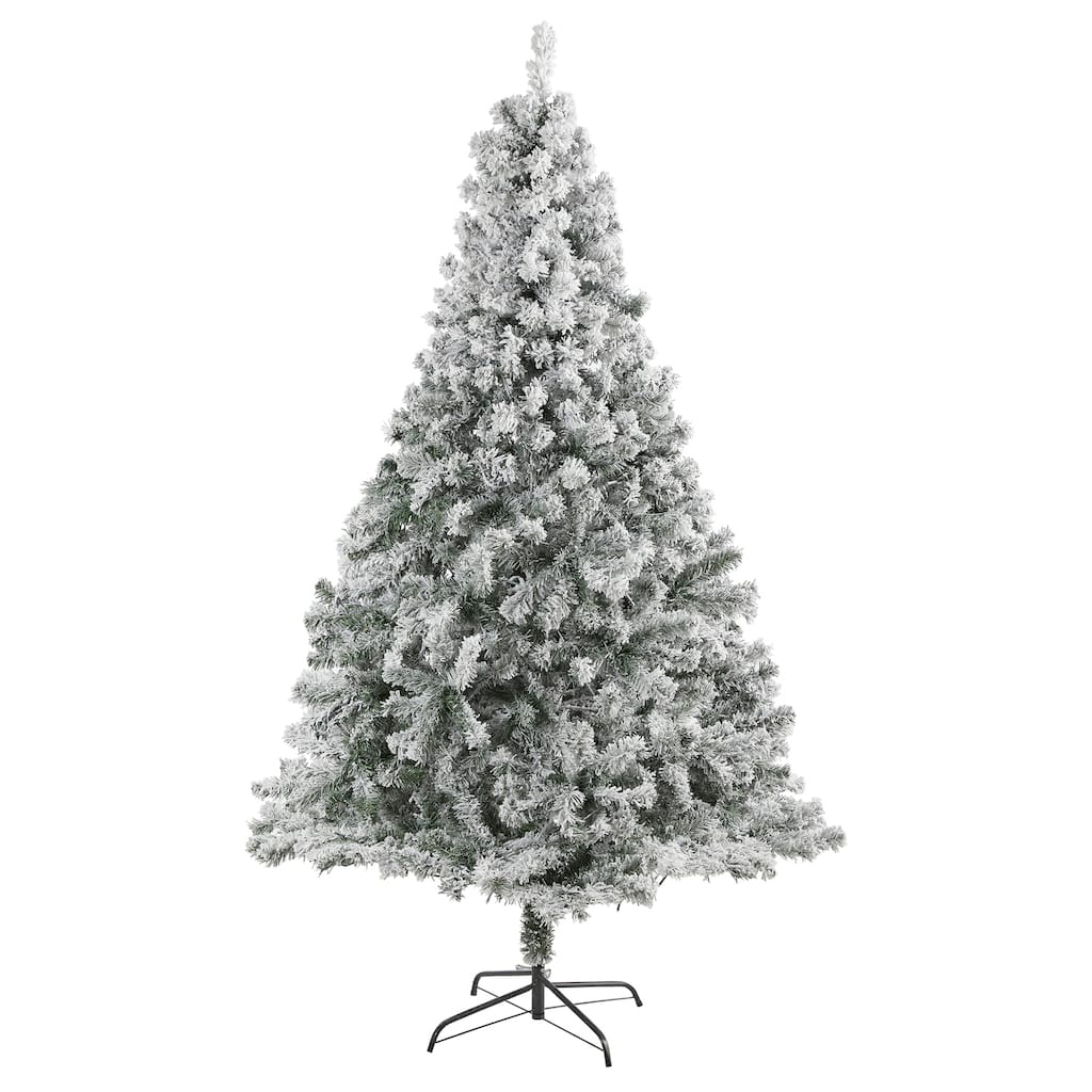 7ft. Flocked Spruce Artificial Christmas Tree with 800 Branches - Winter Wonderland Holiday X-Mas Tree