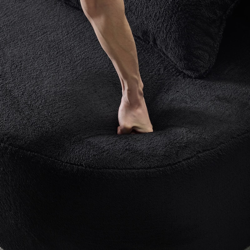 Folding Plush Futon Loveseat Couch Converts into Sleeper Sofa Bed or Yoga Mattress, High-Density Foam Queen Size Floor Bed