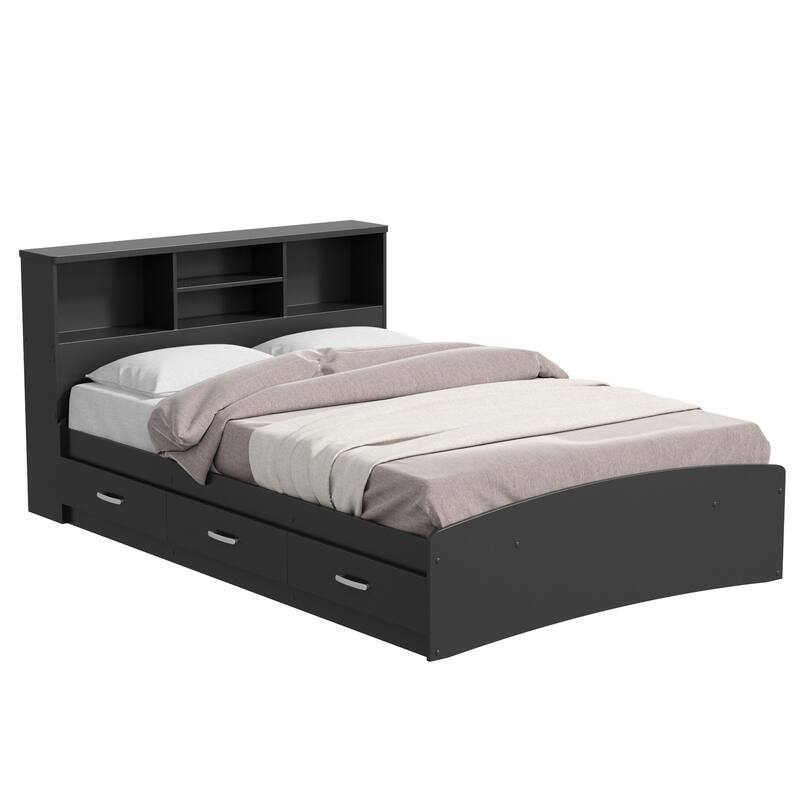 Tahoe Queen Bed with Footboard, Slat Support, and Espresso Finish for Modern and Functional Bedroom Decor