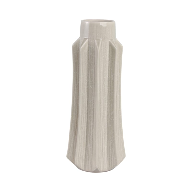 Ceramic Vase with Sculptural Swirl Design and Textured Detailing