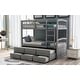 preview thumbnail 6 of 10, Multifunctional Trundle Bunk Bed with Drawers