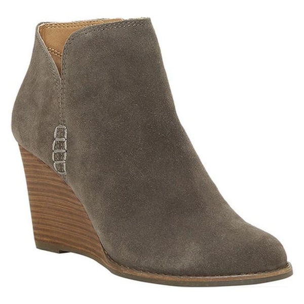 lucky brand suede side cut wedges