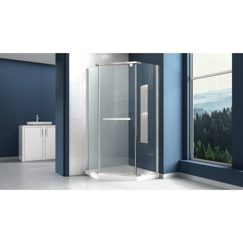 i-Homare 38 in. x 38 in. x 72 in. Semi-Frameless Pivot Shower Enclosure