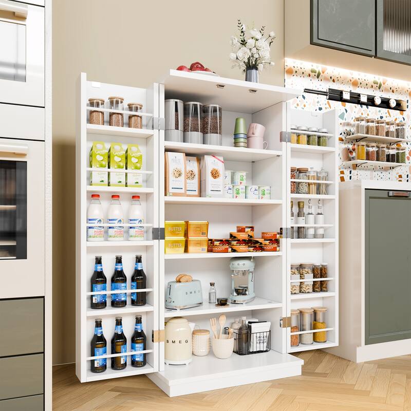 5-Tier Kitchen Pantry Cabinet, Multi-Room Storage Cabinet - N/A