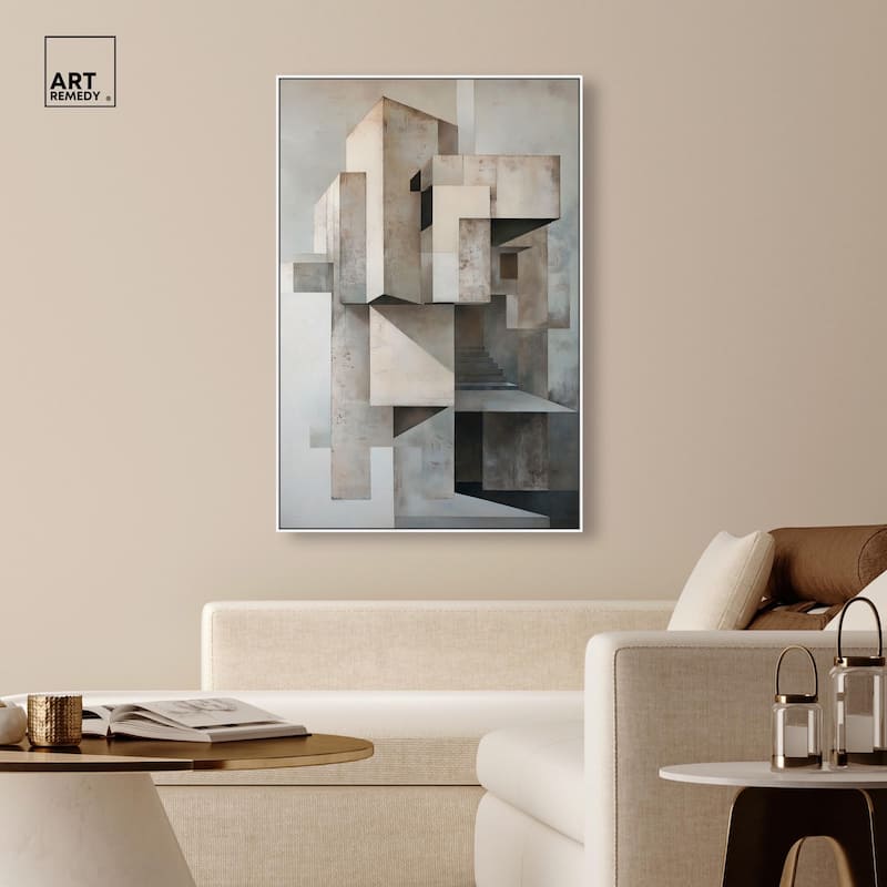 Grey Matrixy Canvas by Art Remedy