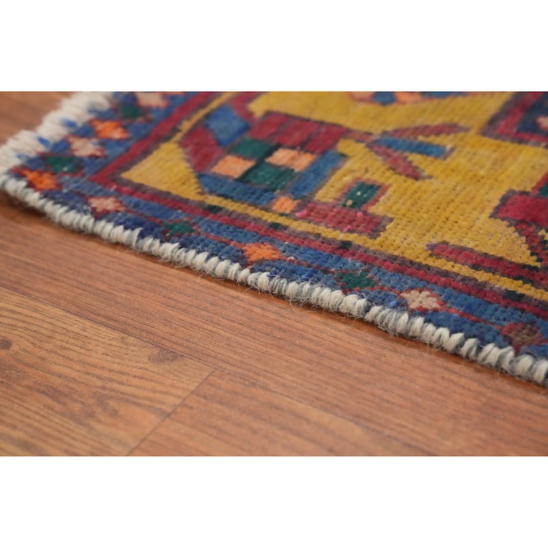 Hand Knotted Oriental 100% Wool Carpet Traditional Tribal Red Tabriz Runner Rug - 11' 6'' X 3' 8''