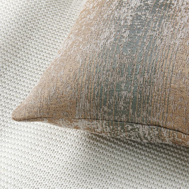 2-Piece Jacquard Chenille Zippered Lumbar Pillow Cover Set