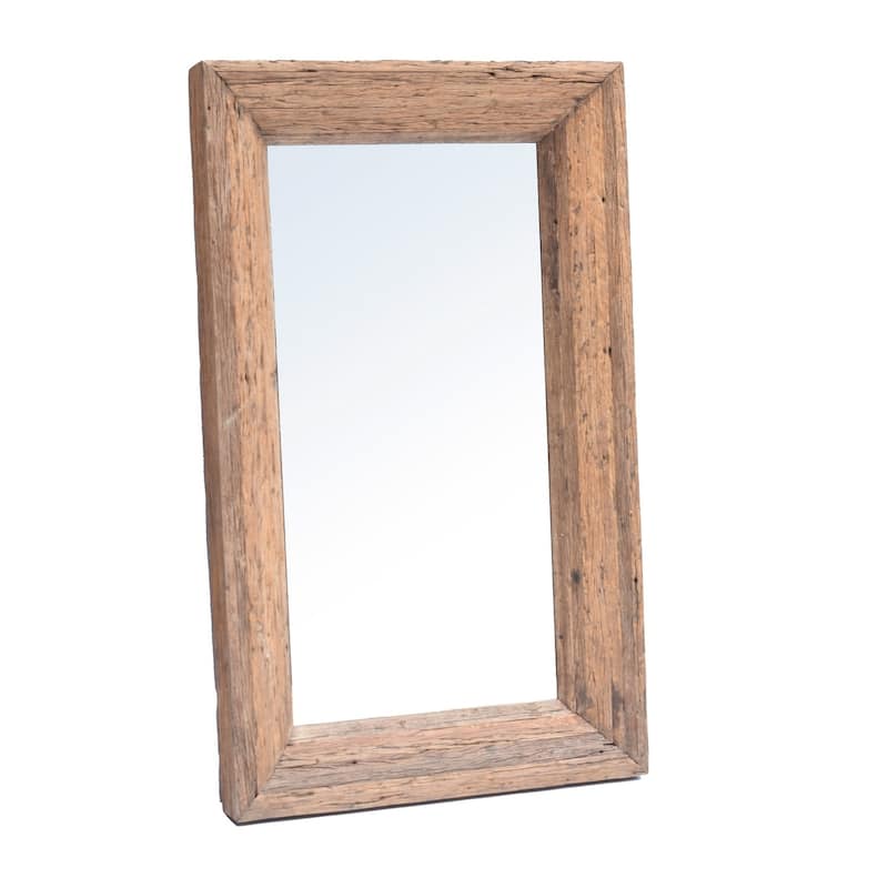Wood Mirror Natural H 59" & L 35.5"
