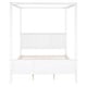 preview thumbnail 6 of 7, Queen Size Canopy Platform Bed with Headboard and Footboard,Slat Support Leg,White